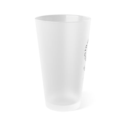 Frosted Pint Glass – “Hustle More, Coffee Less” 16oz Motivational Beer & Coffee Cup