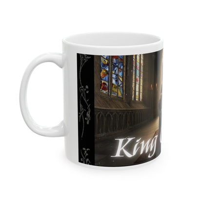 King on His Throne Ceramic Mug — Regal Medieval Monarch Design (11oz, 15oz)